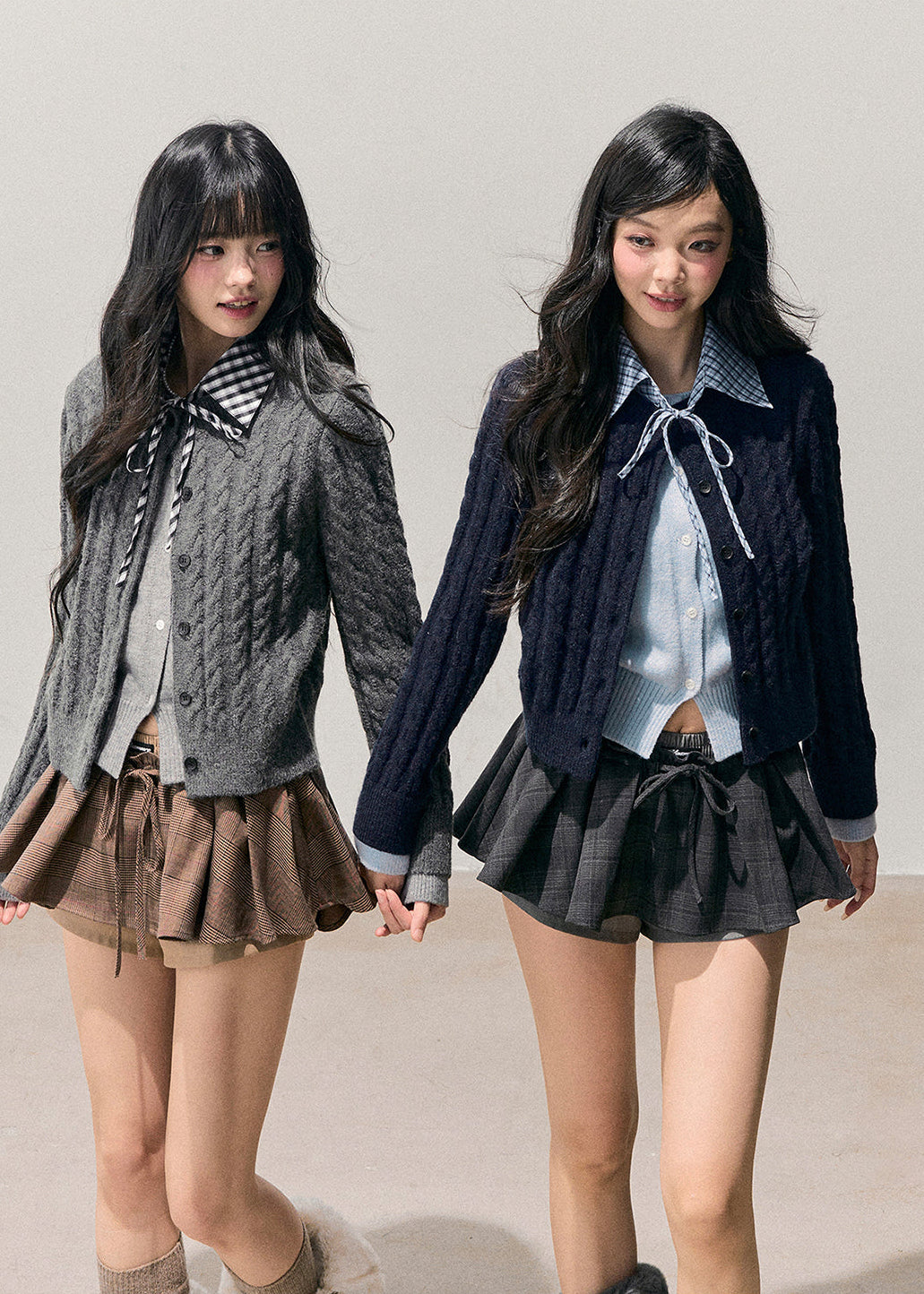 korean knit cardigan, faux two piece sweater, twist knitted cardigan, contrast collar cardigan, gingham collar knit, layered look sweater, winter korean fashion top, cable knit cardigan women, aomalm cardigan, preppy korean style sweater, winter knitwear women, soft feminine knit top, cute korean cardigan outfit, warm winter sweater women, korean fashion 2025, layered cardigan women, knitted tops winter, aesthetic korean clothing, long sleeve knit cardigan, preppy knit top, girly winter outfit, stylish knit