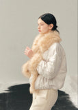 white duck down jacket, fur collar down jacket, women winter down coat, korean style down jacket, feminine winter jacket, short down jacket women, warm winter coat women, plush fur collar jacket, luxury winter outerwear women, soft aesthetic winter coat, padded winter jacket women, aomalm winter jacket, cozy down jacket women, elegant winter coat, fashion down jacket