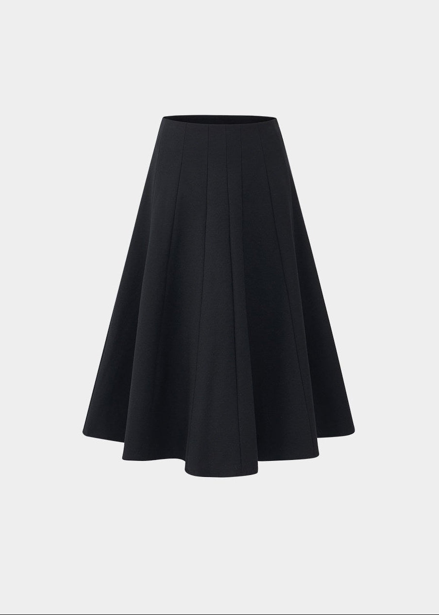 black midi skirt, pleated skirt women, a line midi skirt, umbrella skirt, elegant black skirt, korean fashion skirt, french style midi skirt, high waist skirt, minimalist skirt women, spring midi skirt, flowy skirt outfit, versatile black skirt, classic midi skirt, feminine silhouette skirt, chic pleated skirt, everyday elegant wear, parisian style clothing, soft structured skirt, refined women fashion, timeless wardrobe essential