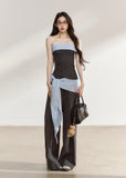 Dark gray relaxed wide-leg trousers with a tailored waistband