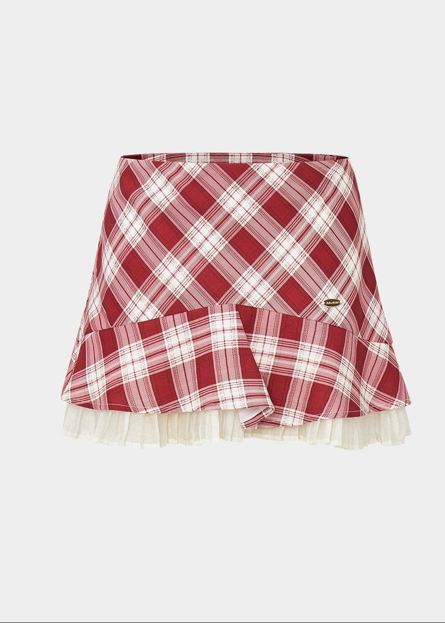 layered mini skirt women, pleated skirt women, ruffle mini skirt, korean fashion skirt, asymmetrical skirt, feminine mini skirt, contrast layer skirt, aesthetic fashion skirt, chic everyday outfit, modern feminine clothing, lightweight skirt women, versatile mini skirt, casual elegant skirt, spring mini skirt, soft texture skirt, stylish short skirt, parisian style clothing, refined casual wear, playful mini skirt, clean silhouette skirt