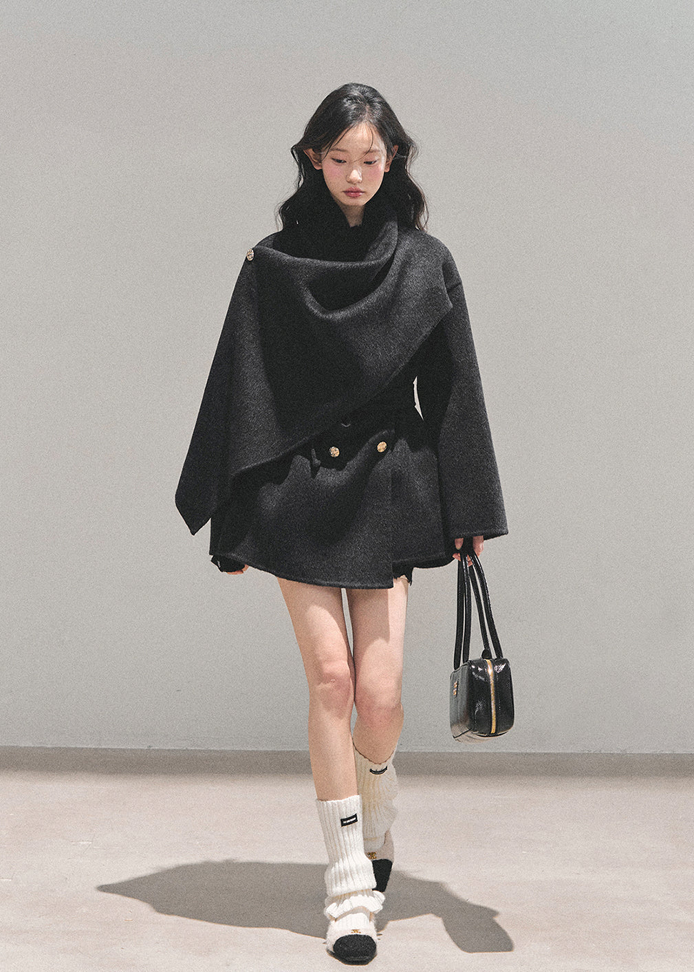 winter wool coat, reversible wool coat, Korean style coat, AOMALM coat, tartan wrap coat, plaid winter jacket, feminine winter coat, wool cape coat, oversized shawl coat, Korean fashion outerwear, winter wrap coat, reversible tartan jacket, warm wool jacket, elegant winter coat, aesthetic Korean outfit, winter fashion women, wool blend coat, Korean girl style coat, trendy winter coat women, autumn winter outerwear