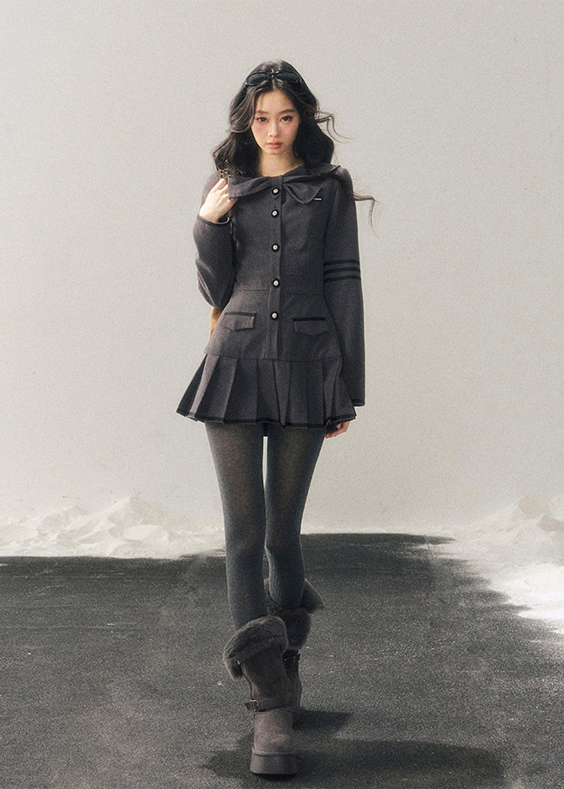 collegiate winter dress women, waist defined dress, american preppy dress women, korean minimal dress, elegant winter mini dress, refined women dress, classic campus style dress, feminine daily wear dress, premium women clothing, aomalm dress style, structured winter dress, modern preppy outfit women, understated luxury dress, winter fashion women dress, timeless women dress