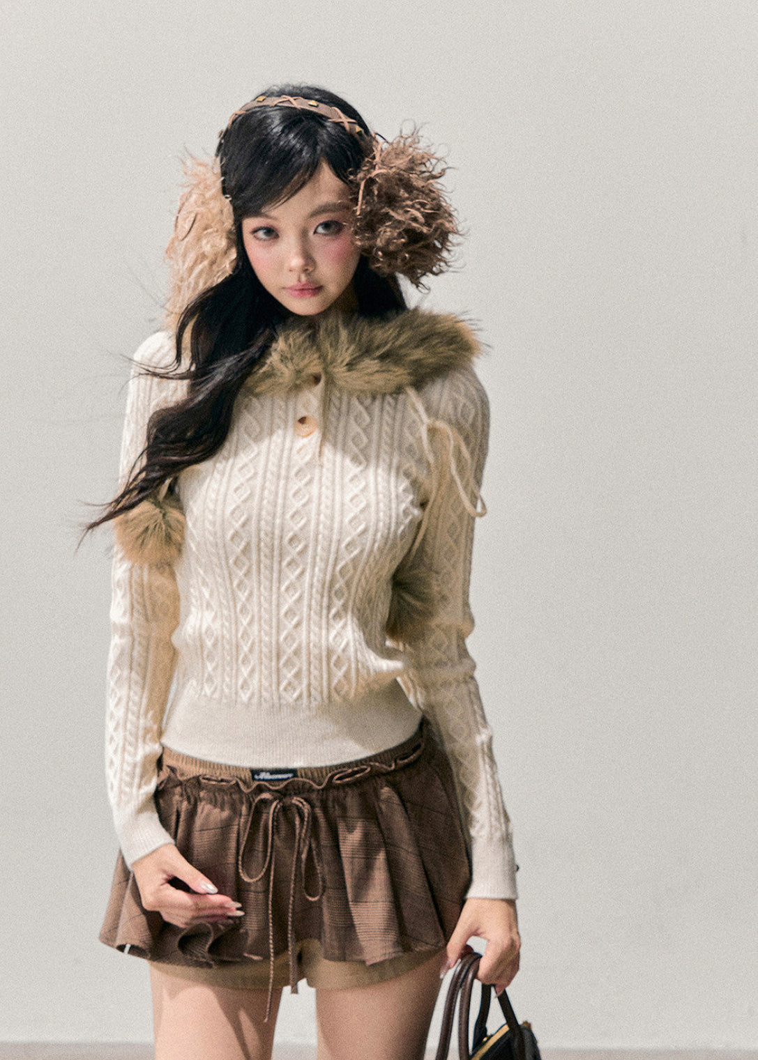 AOMALM knit sweater, Korean hooded knit top, women winter sweater, slim fit knit hoodie, cable knit sweater women, feminine winter top, soft knit hoodie, Korean fashion winter, cozy knit top women, winter layering sweater, hooded cable knit, soft girl aesthetic knit, winter slim sweater, Korean style knitwear, women hooded sweater