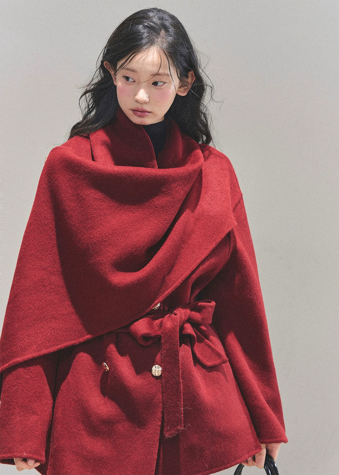 winter wool coat, reversible wool coat, Korean style coat, AOMALM coat, tartan wrap coat, plaid winter jacket, feminine winter coat, wool cape coat, oversized shawl coat, Korean fashion outerwear, winter wrap coat, reversible tartan jacket, warm wool jacket, elegant winter coat, aesthetic Korean outfit, winter fashion women, wool blend coat, Korean girl style coat, trendy winter coat women, autumn winter outerwear