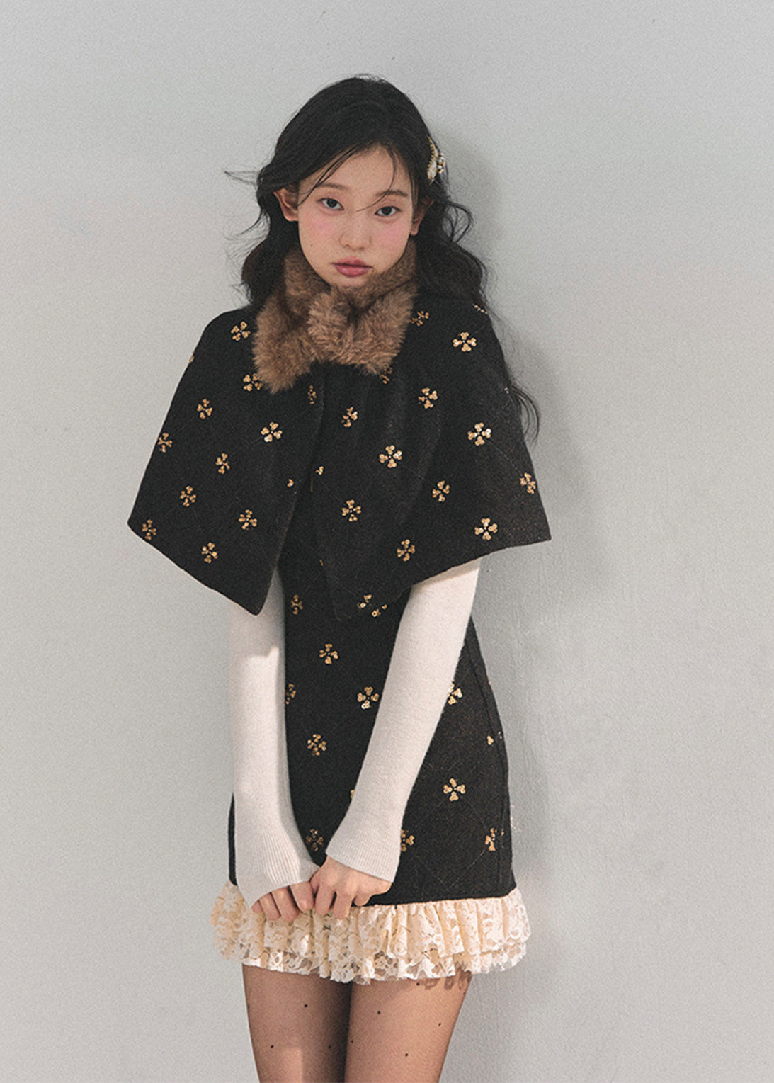 AOMALM dress, French wool dress, winter lace dress, feminine mini dress, Korean style dress, wool short dress women, winter mini skirt dress, elegant winter outfit, French romantic dress, lace hem dress, soft feminine fashion, Korean aesthetic clothing, winter date dress, slim fit wool dress, floral winter dress, cute winter mini dress, luxury feminine dress