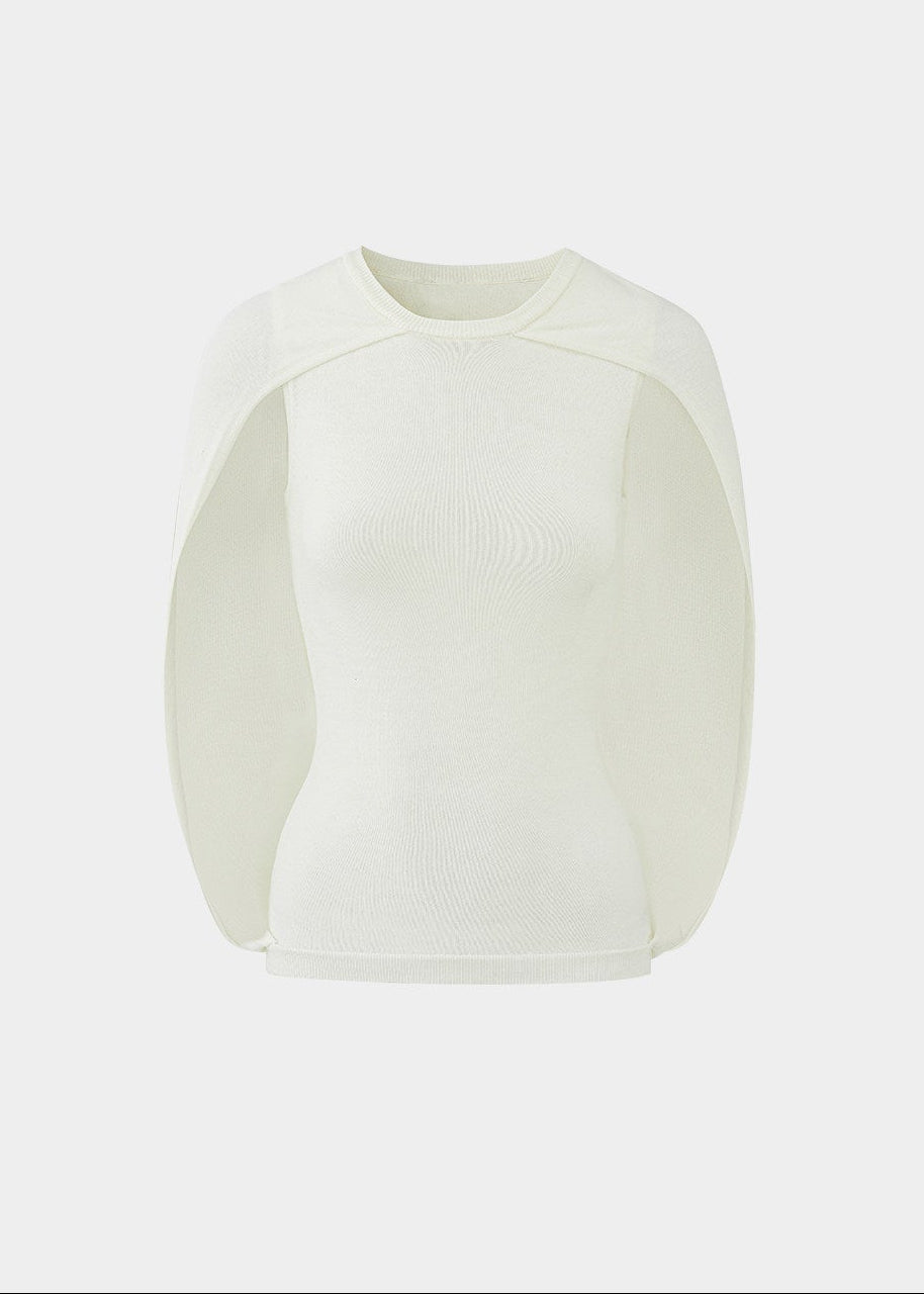 lyocell knit top, cape style top women, sleeveless knit top, korean fashion top, minimalist summer top, draped knit top, lightweight knitwear, breathable fabric top, modern feminine clothing, casual elegant top, soft knit blouse, parisian style clothing, versatile summer outfit, aesthetic fashion top, refined casual wear, clean line top women, flowy knit top, chic everyday top, simple design top, comfortable summer knit