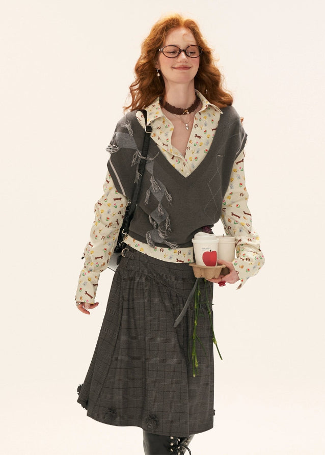 dog print shirt women, all over puppy pattern top, cute graphic long sleeve tee, niche print blouse fall winter, korean cute street top, playful dog motif shirt, fashion dog print top for women, cute core long sleeve outfit, nowa tokyo dog print fashion
