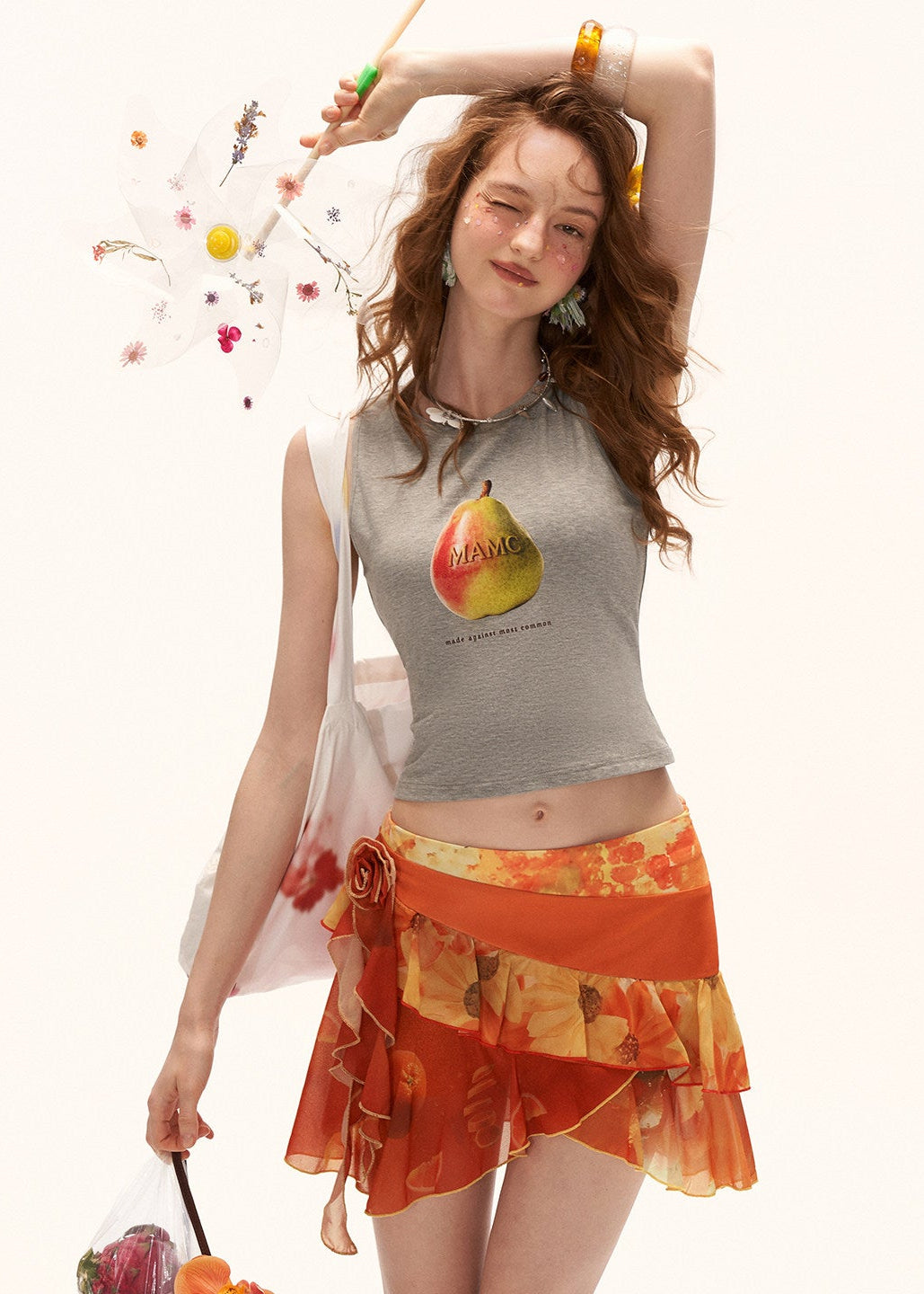 mini skirt women, summer 2026 outfits, vacation outfit women, beach outfit women, flower field outfit, brunch outfit women, orange mini skirt, layered mini skirt, ruffle skirt women, korean fashion skirt, casual summer outfit, aesthetic outfit women, lightweight summer skirt, flowy mini skirt, feminine summer outfit, picnic outfit women, boho summer skirt, stylish mini skirt, trendy summer outfit, playful skirt women
