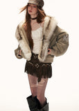 fake two piece jacket women, nubuck suede jacket, fleece street jacket, y2k high fashion outerwear, oversized lapel jacket, loose fit winter jacket, street style suede jacket, trendy autumn winter jacket, deconstructed jacket women, fashion fleece outerwear, mamc jacket style, statement street jacket, high end casual jacket, y2k streetwear women, unique design jacket