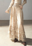 Romantic lace top and long skirt two-piece set