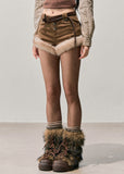 AOMALM winter shorts, plush shorts women, faux fur trim shorts, Korean winter fashion, high waist winter shorts, feminine winter outfit, soft girl Korean style, cozy mini shorts, autumn winter shorts women, plush warm shorts, Korean aesthetic clothing, winter shorts with tights, cute winter bottoms, soft feminine fashion, trendy winter shorts, Korean boutique style