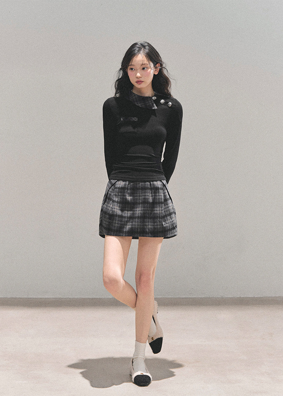 AOMALM knit set, Korean two piece outfit, women winter skirt set, knit top mini skirt set, feminine Korean style, plaid mini skirt women, winter knit outfit, slim fit knit top, Korean fashion women, soft feminine outfit, preppy knit set, winter mini skirt set, elegant Korean clothing, cute winter outfit women, aesthetic Korean set, fall winter knitwear