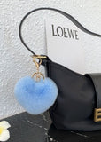 Fluffy Heart Bag Charm