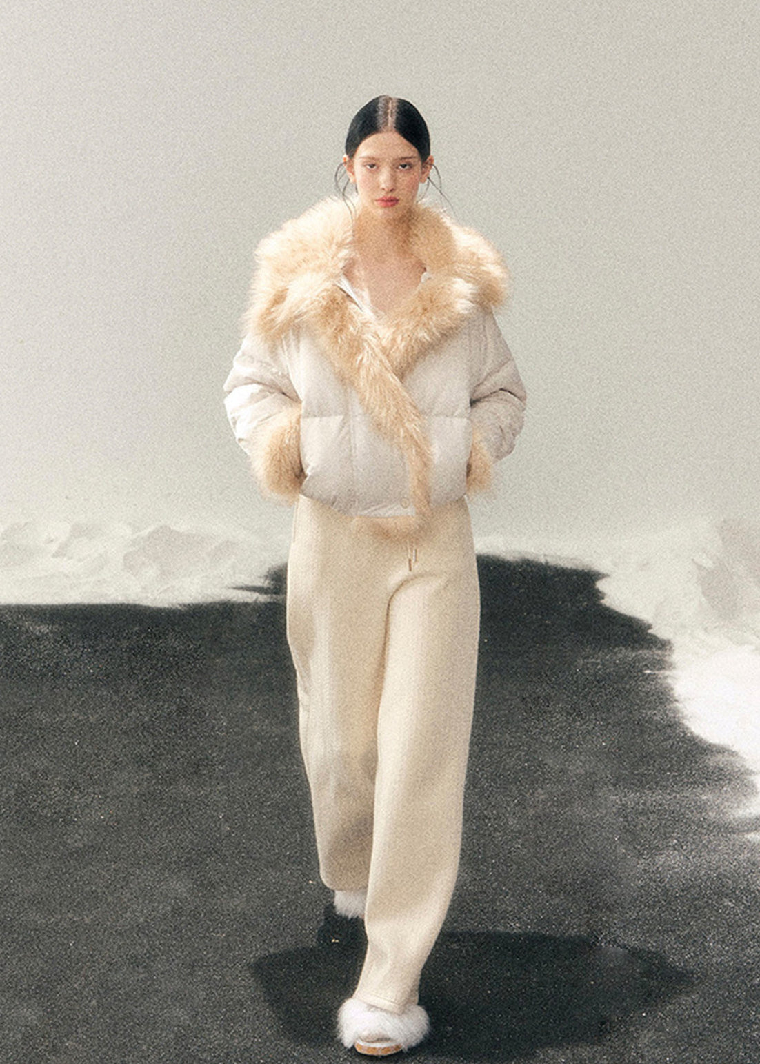 white duck down jacket, fur collar down jacket, women winter down coat, korean style down jacket, feminine winter jacket, short down jacket women, warm winter coat women, plush fur collar jacket, luxury winter outerwear women, soft aesthetic winter coat, padded winter jacket women, aomalm winter jacket, cozy down jacket women, elegant winter coat, fashion down jacket