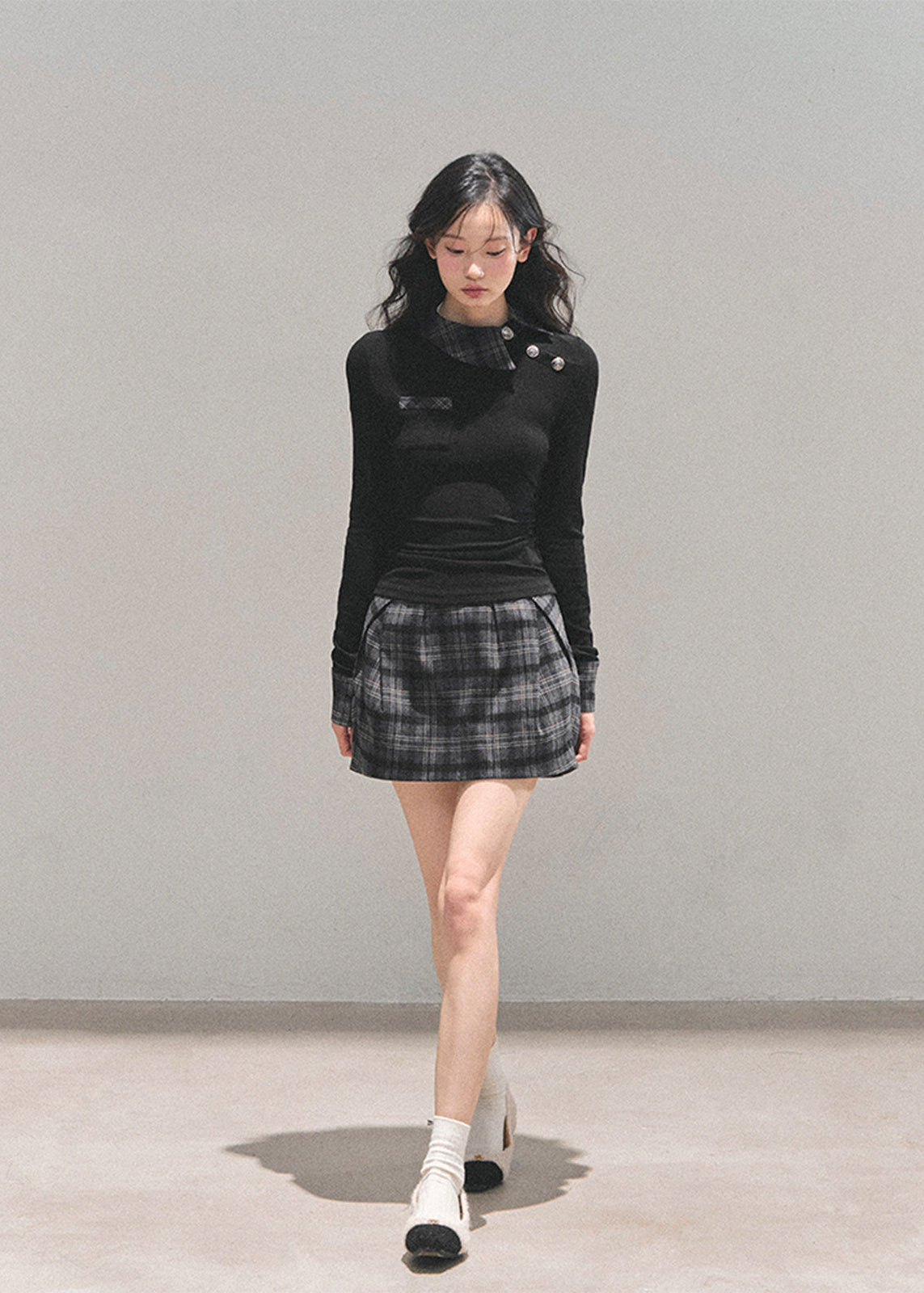 AOMALM knit set, Korean two piece outfit, women winter skirt set, knit top mini skirt set, feminine Korean style, plaid mini skirt women, winter knit outfit, slim fit knit top, Korean fashion women, soft feminine outfit, preppy knit set, winter mini skirt set, elegant Korean clothing, cute winter outfit women, aesthetic Korean set, fall winter knitwear