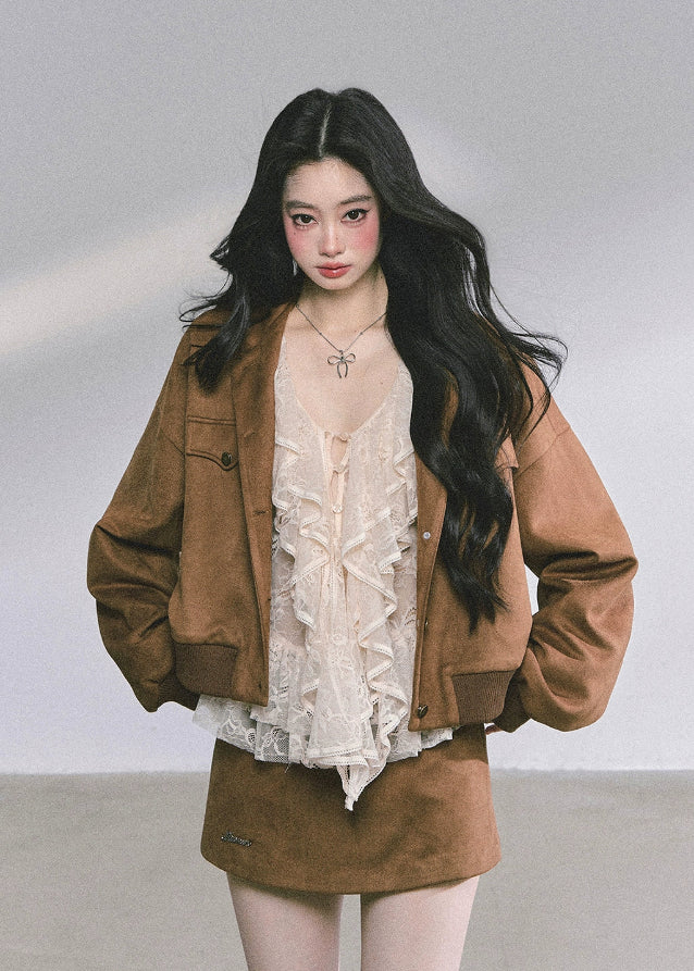 lace ruffle blouse, sheer lace long sleeve top, pure desire korean top, french romantic ruffle shirt, autumn lace blouse women, sexy cut out lace top, korean american fashion top, cream lace frill top, elegant lace t-shirt, soft girly lace outfit
