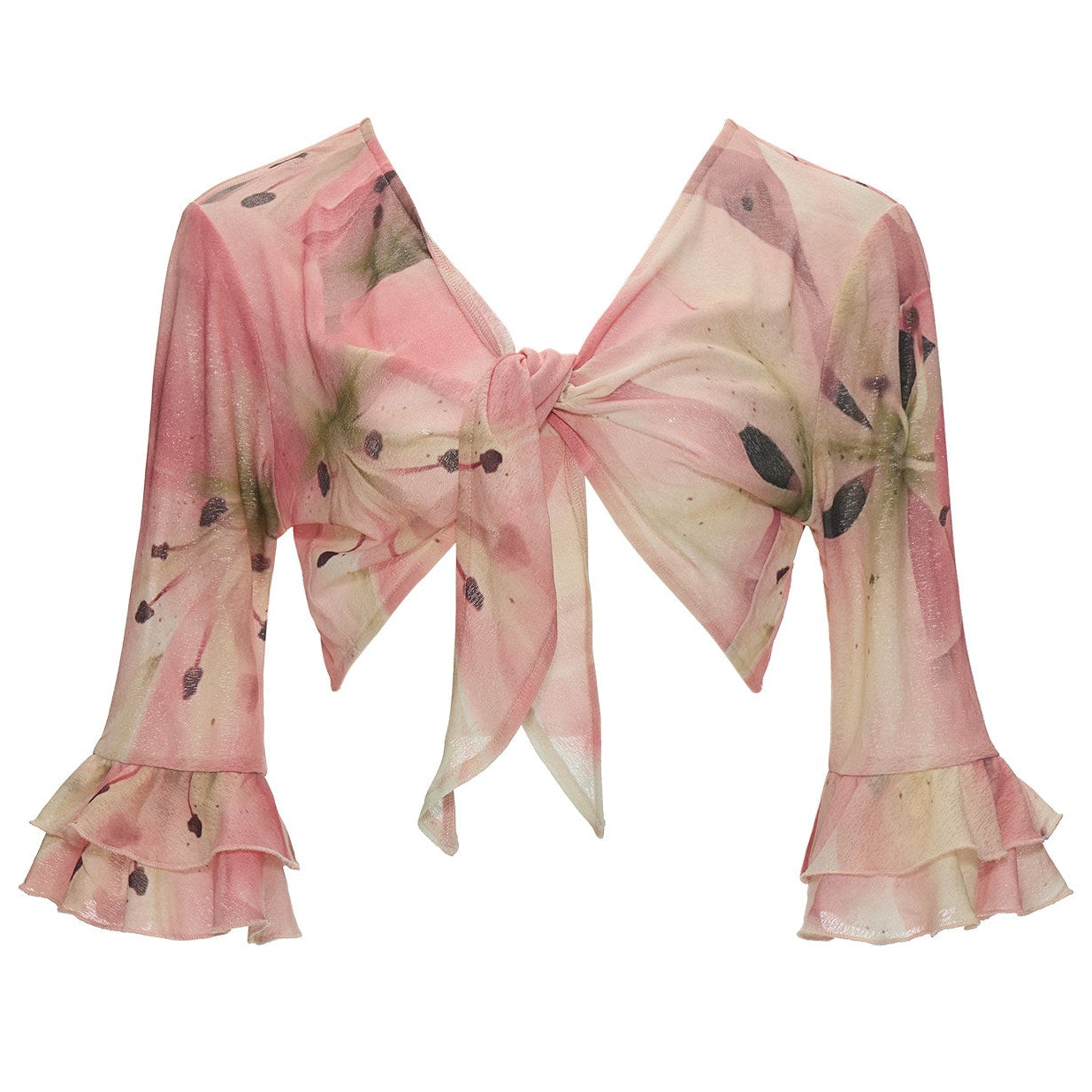 Lightweight floral two-piece top set for summer
