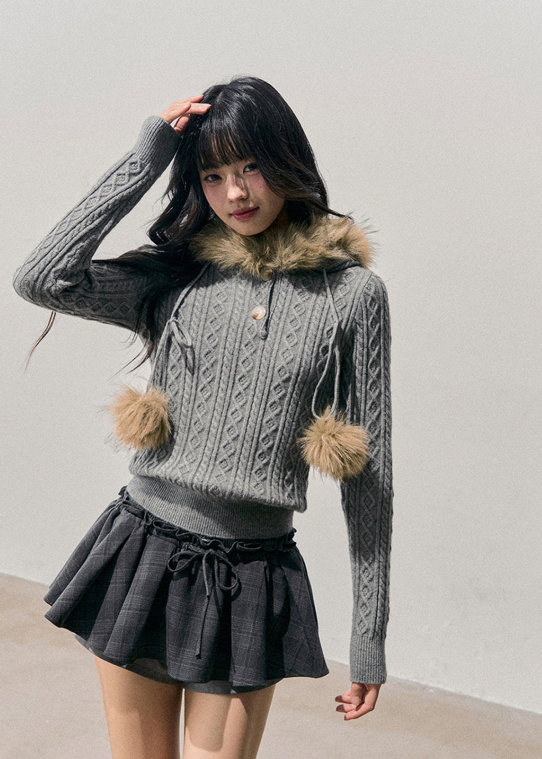 AOMALM knit sweater, Korean hooded knit top, women winter sweater, slim fit knit hoodie, cable knit sweater women, feminine winter top, soft knit hoodie, Korean fashion winter, cozy knit top women, winter layering sweater, hooded cable knit, soft girl aesthetic knit, winter slim sweater, Korean style knitwear, women hooded sweater