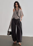 JNYLON halter shawl top women, Korean stylish asymmetric blouse, retro romantic polka dot top, modern Korean fashion halter top, chic draped shawl sleeve blouse, trendy Korean street chic outfit, lightweight chiffon halter blouse women, stylish layered halter top Korean style, urban fashion shawl sleeve top, fashionable Korean asymmetric blouse