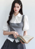 korean outfit aesthetic, layered blouse women, puff sleeve top women, coquette outfit, date outfit, soft girl outfit, feminine korean fashion, slim fit blouse women, aesthetic fashion top, romantic outfit ideas, college style outfit women, cute korean outfit, everyday feminine top, chic casual outfit, soft aesthetic clothing, korean style blouse, spring outfit ideas women, delicate style top, trendy korean fashion, gentle feminine outfit