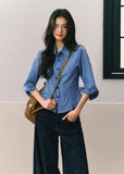 Women’s relaxed dark denim pants with an extra-wide silhouette
