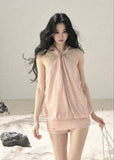 Soft pink French-inspired two-piece summer set