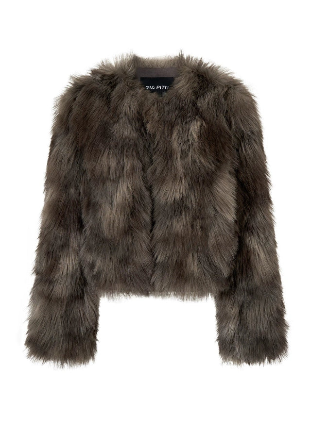 VIAPITTI faux fur jacket, PU leather short coat, heavy industry streetwear, autumn winter fur jacket, edgy Korean fashion, eco fur street coat, grunge faux fur coat, rugged winter jacket women, K-fashion 2025, industrial street style, warm faux fur top, modern urban outerwear
