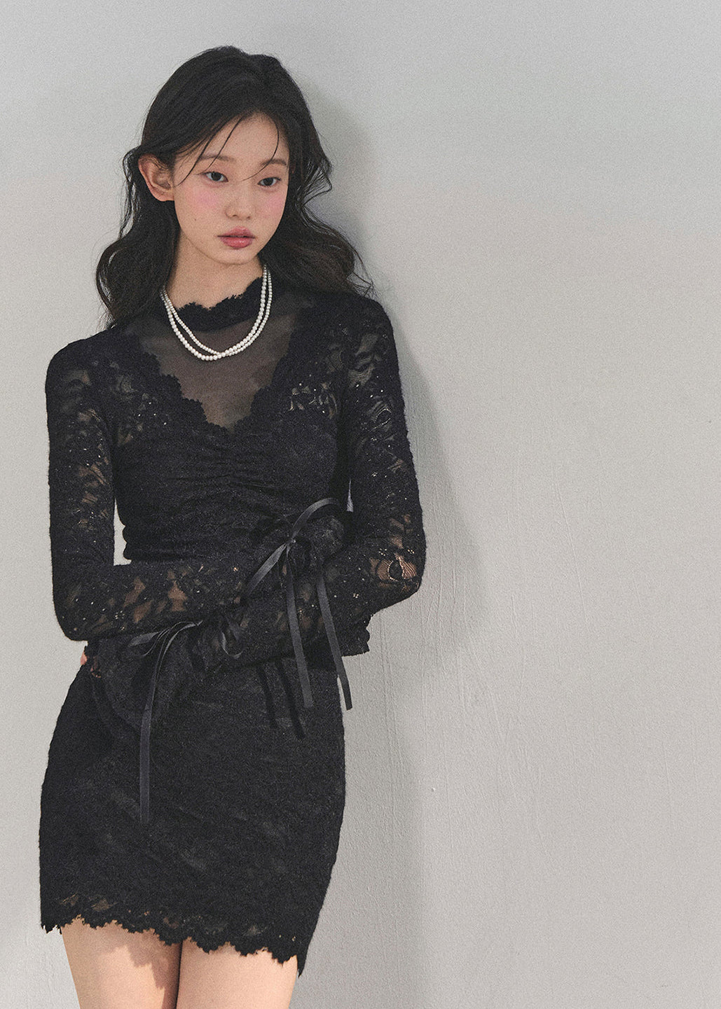 full moon lace dress, winter lace dress women, French lace bodycon dress, AOMALM dress, elegant black lace dress, sexy winter dress, long sleeve lace dress, V-neck lace dress, feminine holiday dress, ruched lace dress, slim bodycon dress winter, Korean feminine dress, date night lace dress, sexy black dress winter, lace flare sleeve dress, cold season party dress, winter outfit ideas women