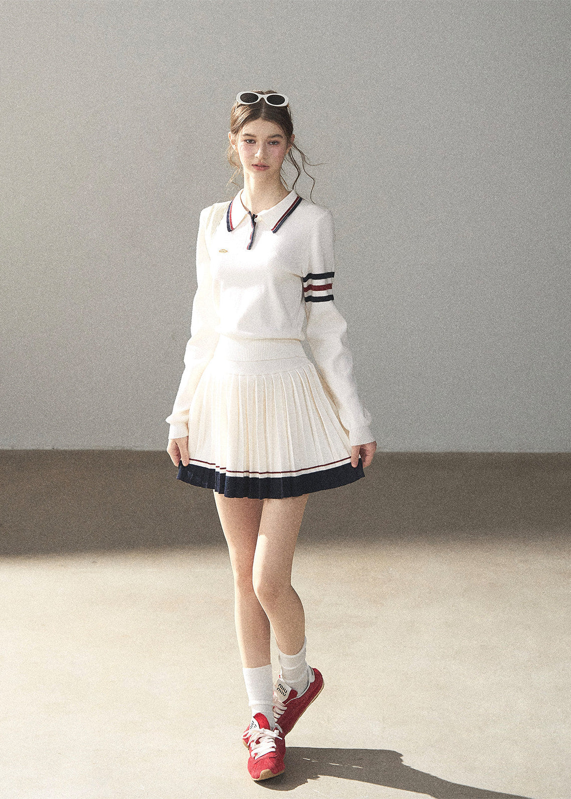 Ivory Knit Top & Mini Skirt Set