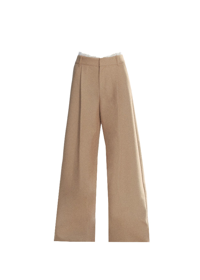 Fragile Heart wide leg pants, draped suit trousers, Korean chic trousers women, elegant flow pants, soft feminine wide pants, black draped trousers, beige wide-leg pants Korean, romantic casual pants, stylish long drape slacks, winter Korean fashion bottoms, gentle silhouette trousers, AW feminine wide-leg style