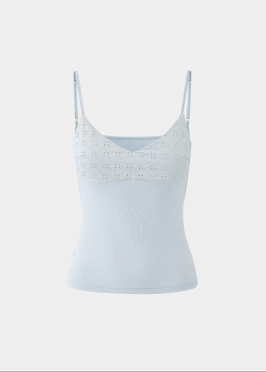 white camisole top women, embroidered camisole, minimal tank top women, korean fashion top, slim fit camisole, layering top women, spring outfit ideas, basic essential top, breathable cotton camisole, fitted tank top women, aesthetic fashion top, modern feminine clothing, versatile white top, casual chic outfit, parisian style clothing, clean line top, everyday essential wear, soft stretch camisole, refined basic top, lightweight summer top