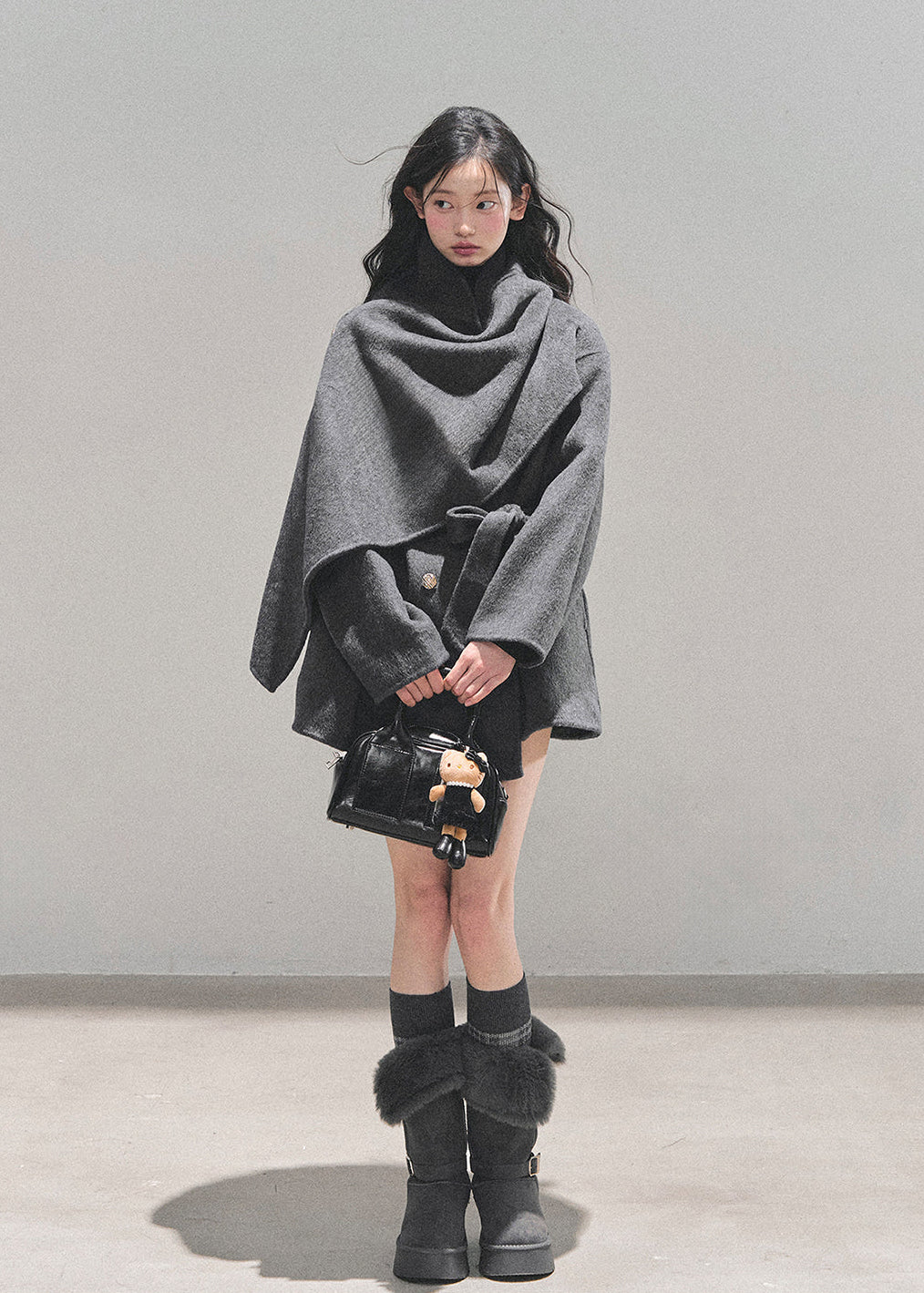 winter wool coat, reversible wool coat, Korean style coat, AOMALM coat, tartan wrap coat, plaid winter jacket, feminine winter coat, wool cape coat, oversized shawl coat, Korean fashion outerwear, winter wrap coat, reversible tartan jacket, warm wool jacket, elegant winter coat, aesthetic Korean outfit, winter fashion women, wool blend coat, Korean girl style coat, trendy winter coat women, autumn winter outerwear