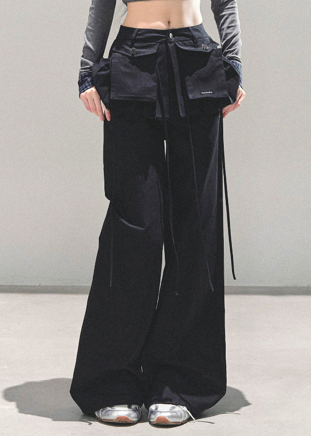 wide leg cargo pants women, bf style trousers, lazy style pants, american street fashion pants, autumn winter wide pants, oversized cargo trousers, utility design pants, korean streetwear bottom, baggy cargo pants women, fw25 fashion
