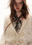 loop yarn cardigan women, fleece knit cardigan, oversized lazy sweater, y2k cozy knitwear, white knit cardigan women, loose fit winter sweater, street style cardigan women, plush knit sweater, trendy fall winter knit, mamc cardigan style, casual oversized knit, soft fleece sweater women, fashion knit jacket, y2k street sweater, cozy women cardigan