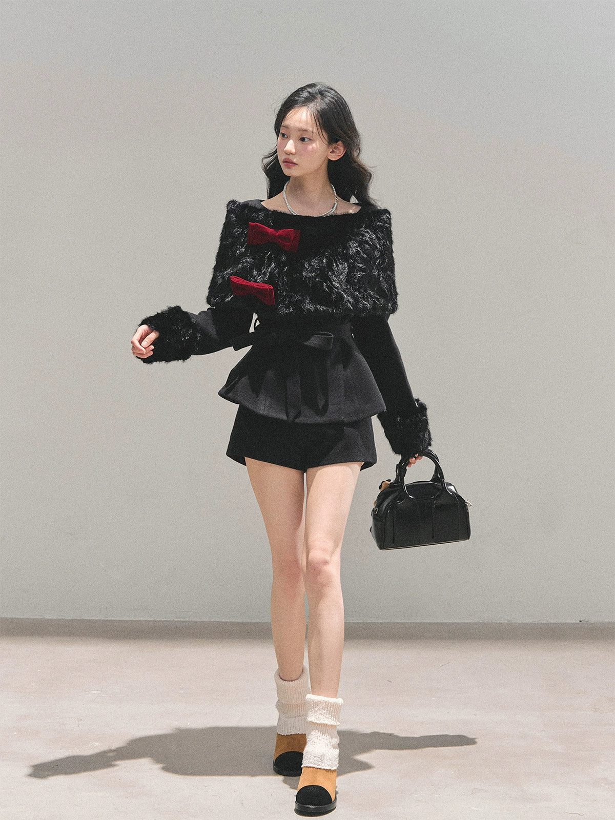 French winter set, faux fur cape outfit, Christmas luxury outfit women, AOMALM winter collection, feminine Korean winter style, three-piece winter suit women, holiday date outfit Korean, faux fur jacket set, winter mini skirt set, elegant winter coordinates, warm stylish winter clothes, luxury faux fur top, French romantic outfit, Korean fashion winter 2025, AOMALM apparel, holiday bow jacket, cottagecore winter outfit, soft girl winter aesthetic, Christmas outfit women Korea, chic winter layering set.