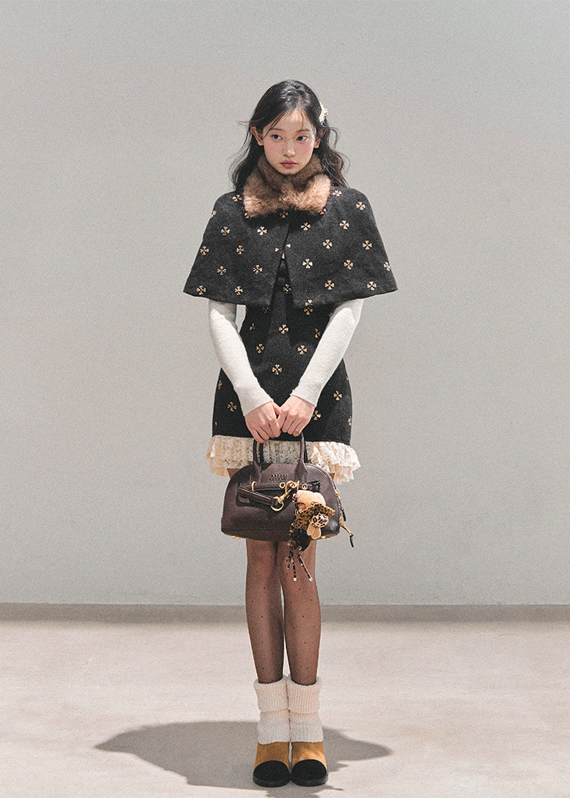 AOMALM dress, French wool dress, winter lace dress, feminine mini dress, Korean style dress, wool short dress women, winter mini skirt dress, elegant winter outfit, French romantic dress, lace hem dress, soft feminine fashion, Korean aesthetic clothing, winter date dress, slim fit wool dress, floral winter dress, cute winter mini dress, luxury feminine dress