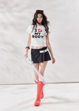 graphic baby tee, cropped t shirt women, letter print t shirt, korean fashion top, summer crop tee, black graphic tee women, white graphic tee women, slim fit t shirt, stylish casual top, cool girl outfit, summer street style top, modern casual tee