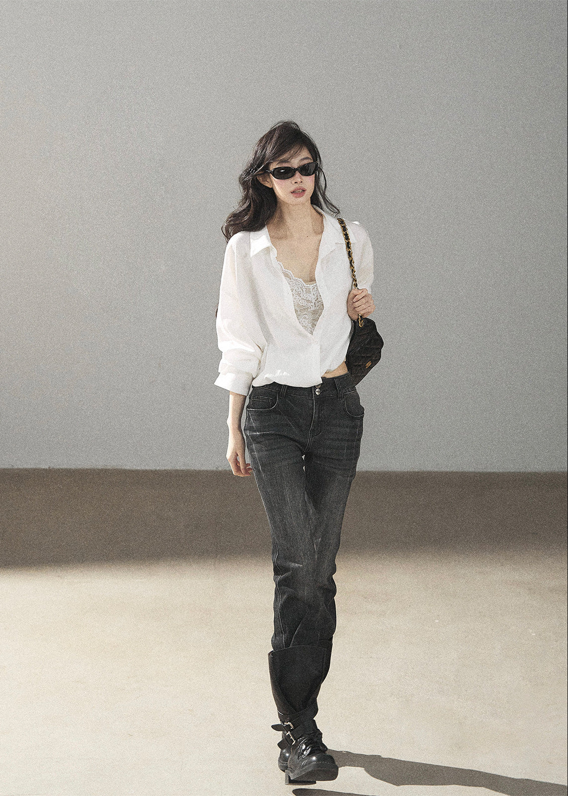 Romantic lace layered shirt for women