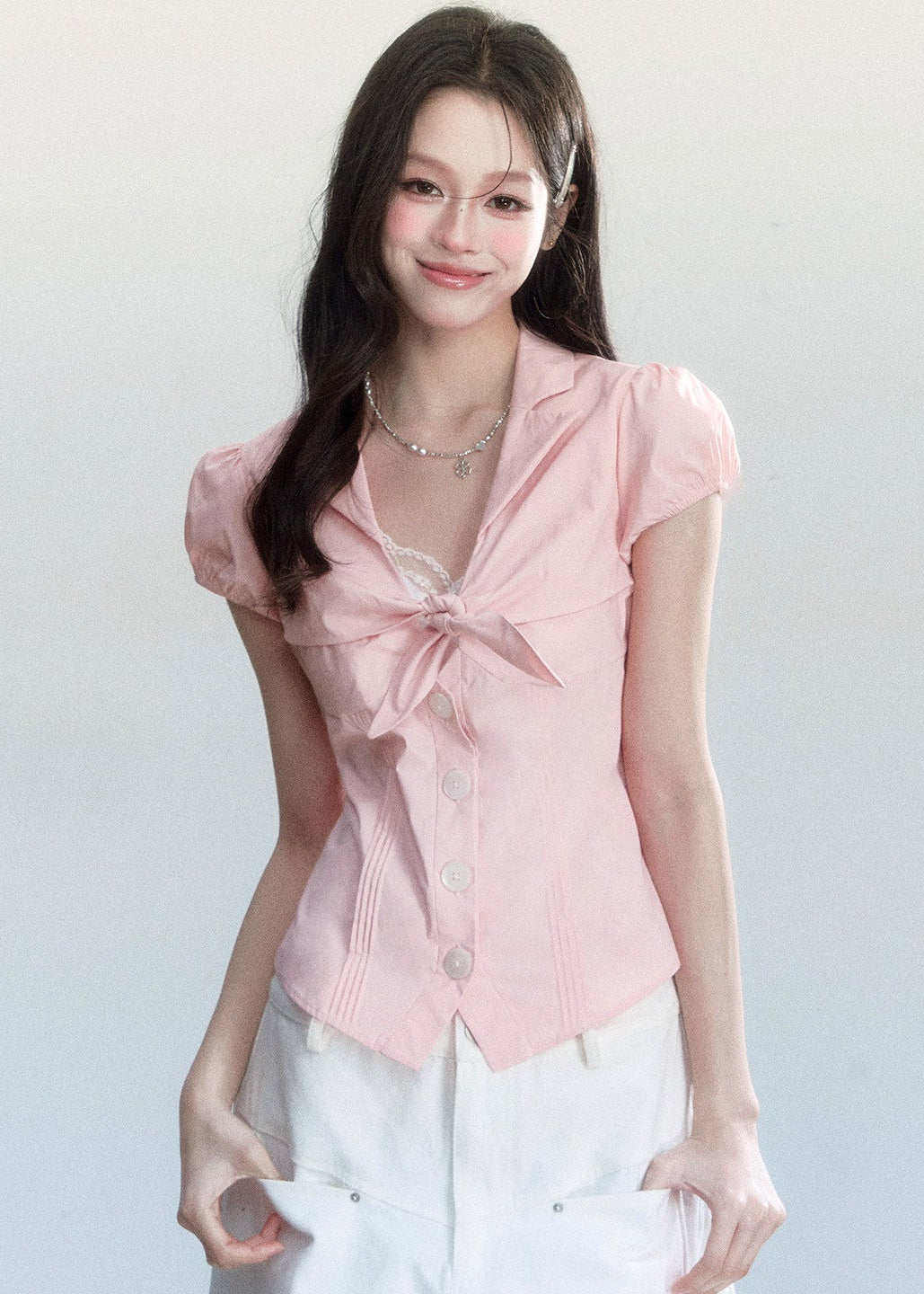 spring outfits for women, casual spring outfits women, slim fit blouse women, korean feminine top, coquette outfit, soft girl outfit, hollow detail top, aesthetic fashion top, feminine korean fashion, cute spring outfit, romantic casual outfit, date outfit women, lightweight summer top, stylish blouse women, soft aesthetic clothing, everyday outfit women, delicate feminine top, korean style blouse, trendy spring top, outfit ideas spring


