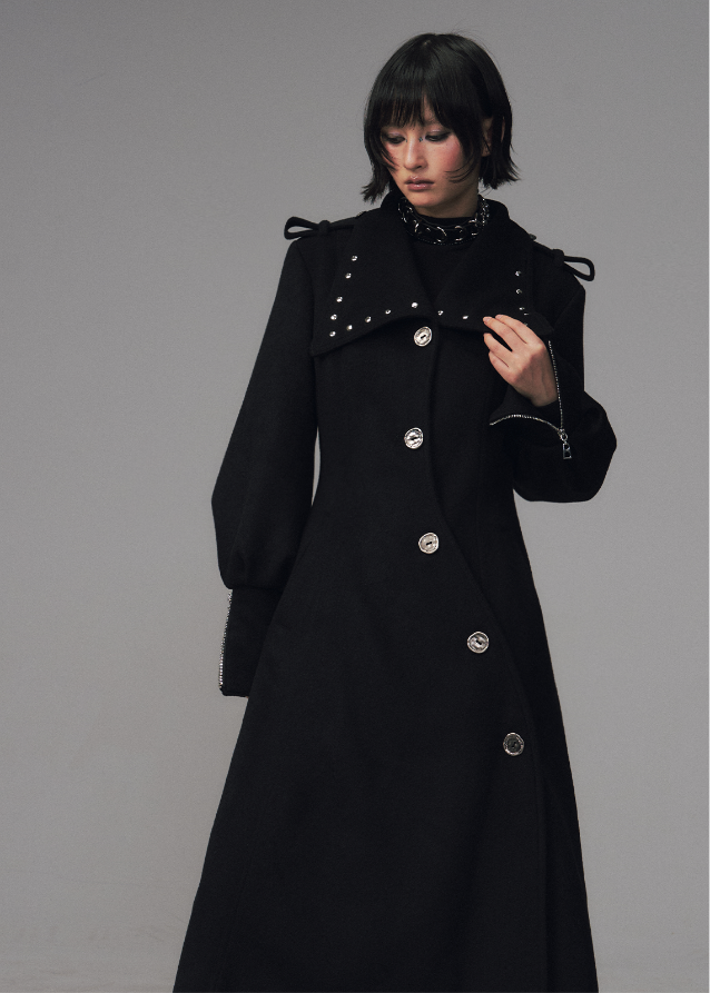 edgy long wool coat women
black A-line winter coat
punk dark aesthetic coat
Frustration Garden coat
waist cinched wool silhouette coat
long black gothic coat women
oversized structured wool trench
winter streetwear long coat
dark fashion outerwear
y2k grunge long jacket
