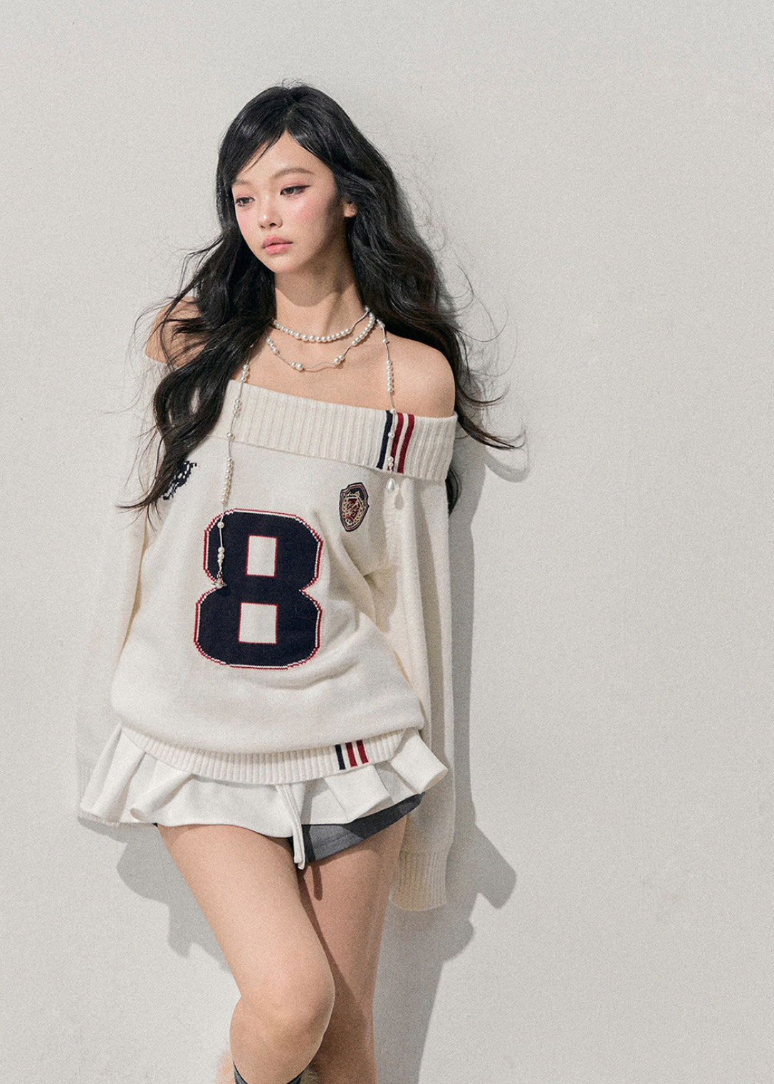 one shoulder knit sweater, korean style sweater women, american college sweater, varsity knit top, winter knit sweater women, off shoulder sweater top, soft feminine knit, korean fashion winter top, casual winter sweater, slim fit knit sweater, cozy knit top women, aomalm sweater, y2k college sweater, winter layering knit, trendy women sweater