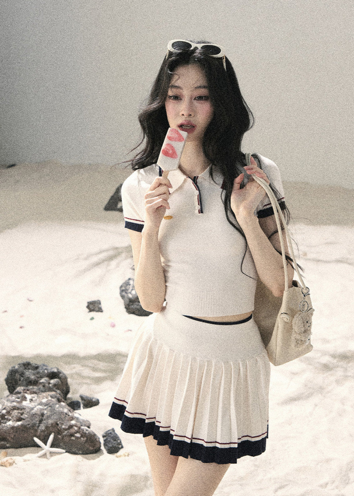 Crushed Moonlight Knit Top & Skirt Set