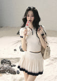 Crushed Moonlight Knit Top & Skirt Set