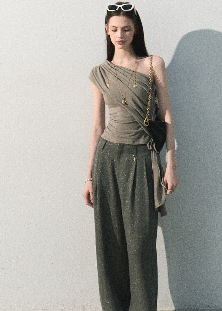 Lightweight asymmetrical summer top with soft lyocell fabric