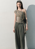 Lightweight asymmetrical summer top with soft lyocell fabric