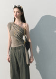 Lightweight asymmetrical summer top with soft lyocell fabric