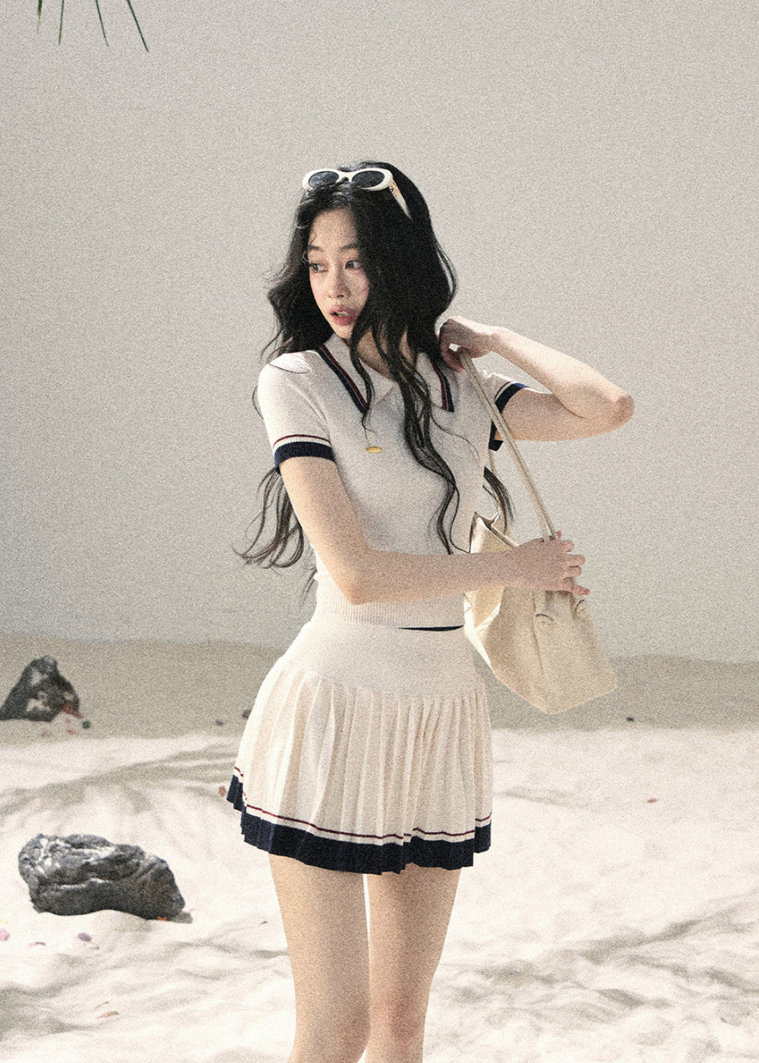 Crushed Moonlight Knit Top & Skirt Set