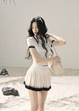 Crushed Moonlight Knit Top & Skirt Set