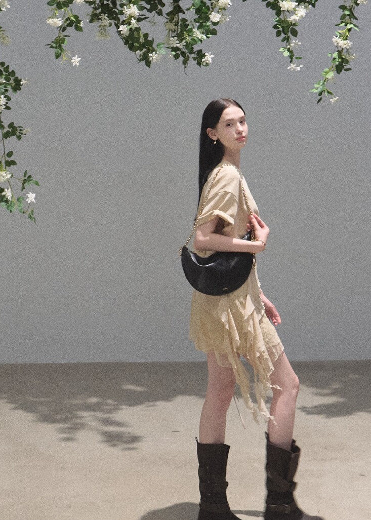 Lyocell-blend mini dress featuring a waist-defining wrap panel